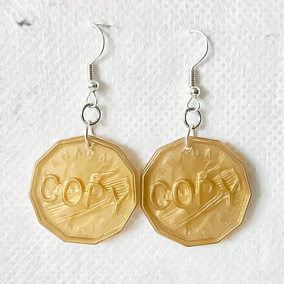 Canadian Loonie Earrings - Picture 1 of 4